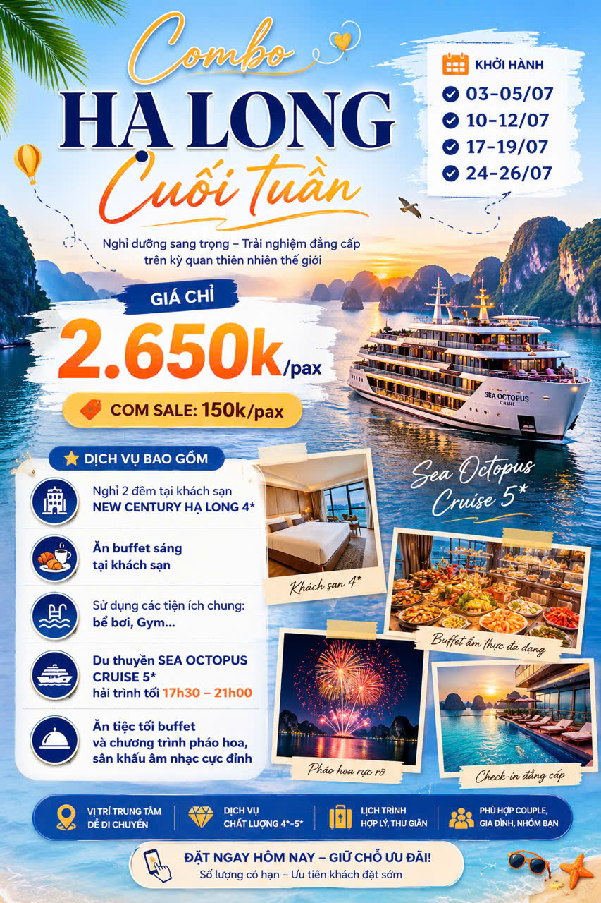 Combo Du Lịch Hạ Long Cực Hấp Dẫn 🌴✈️