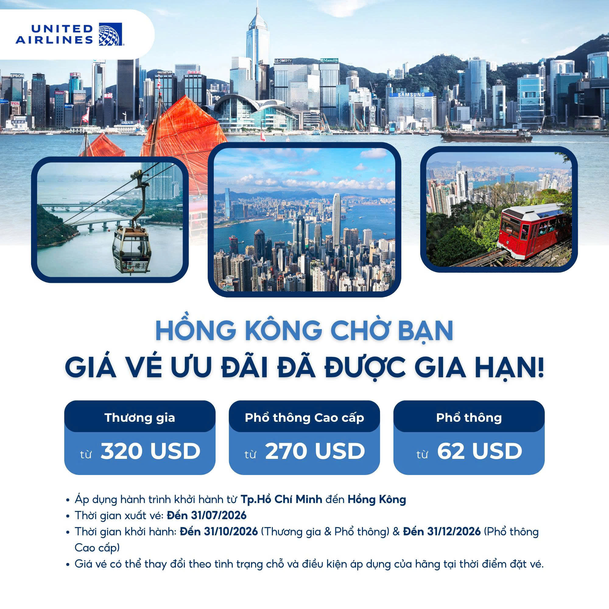 ✈️ Khám Phá Hồng Kông Với Ưu Đãi Vé Máy Bay Siêu Hời Từ United Airlines!