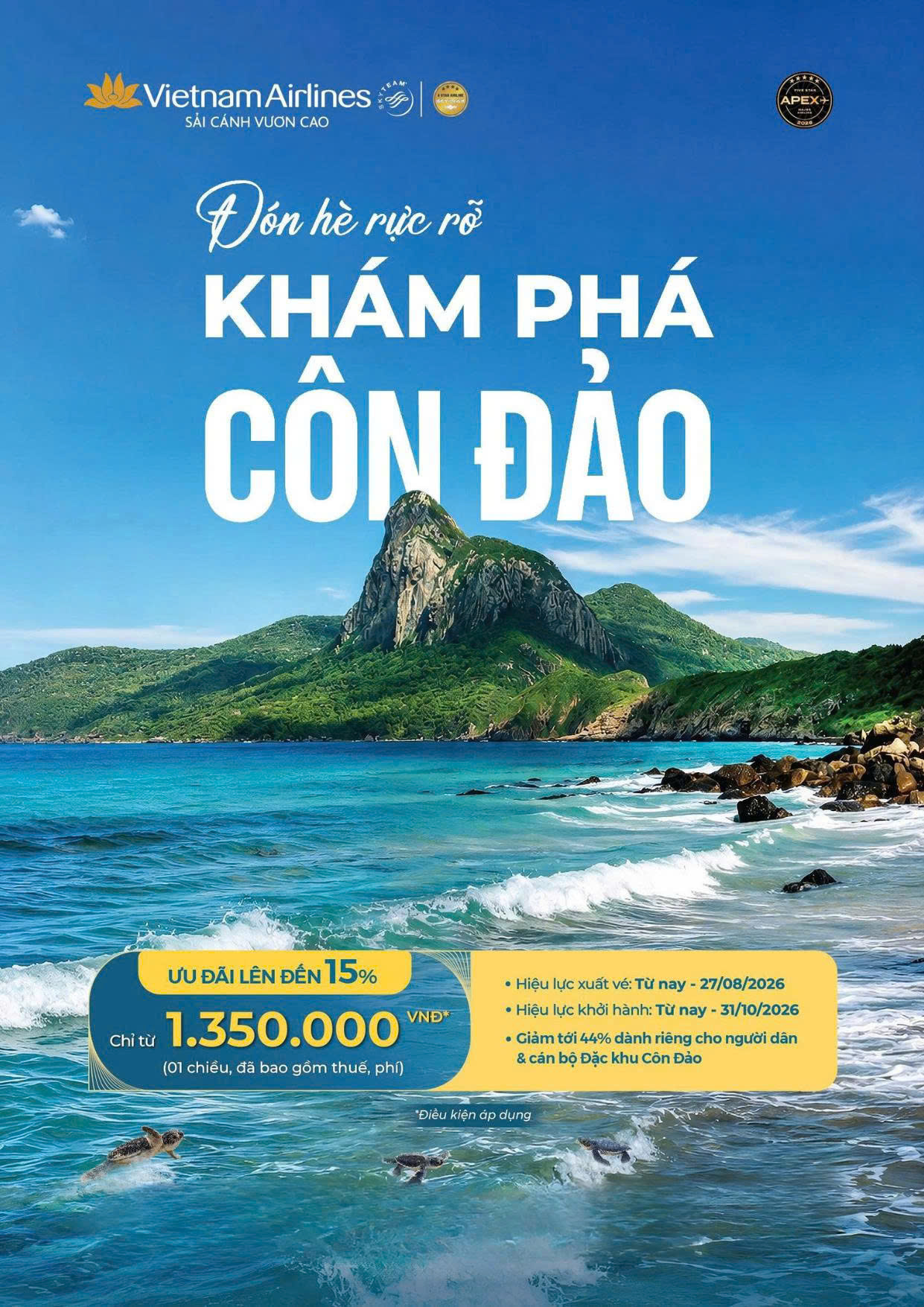 🌴✈️ Đón Hè Rực Rỡ – Khám Phá Côn Đảo Với Ưu Đãi Đặc Biệt Từ Vietnam Airlines!