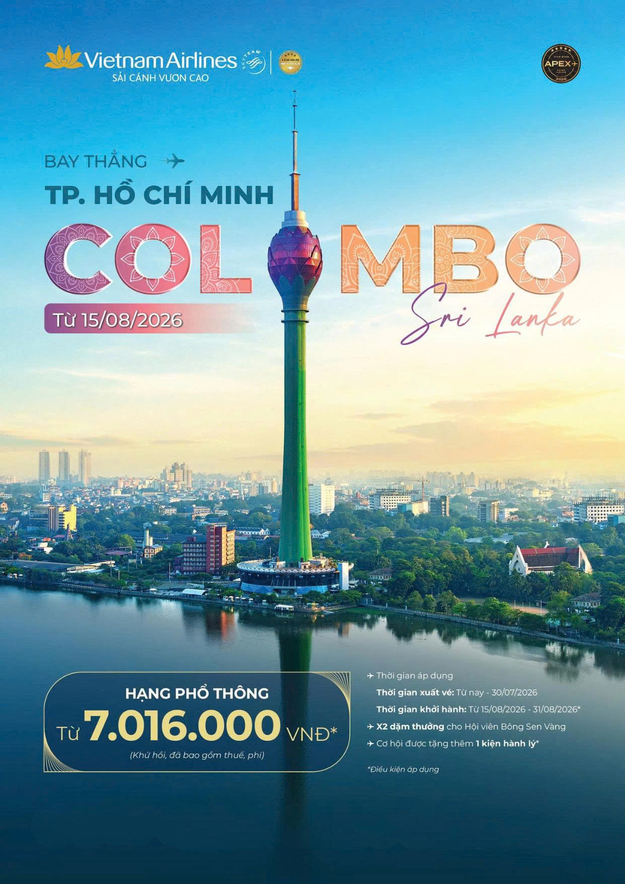 ✈️ Khám Phá Colombo – Sri Lanka Với Vé Máy Bay Hạng Phổ Thông Siêu Hấp Dẫn Từ Vietnam Airlines!