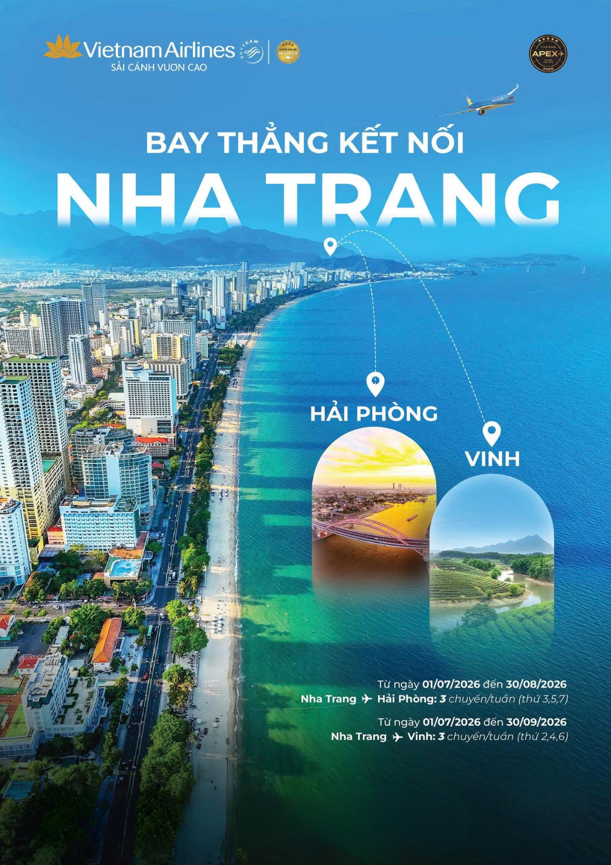 ✈️🌊 Bay thẳng kết nối Nha Trang – Hải Phòng – Vinh cùng Vietnam Airlines: Hành trình khám phá không giới hạn!