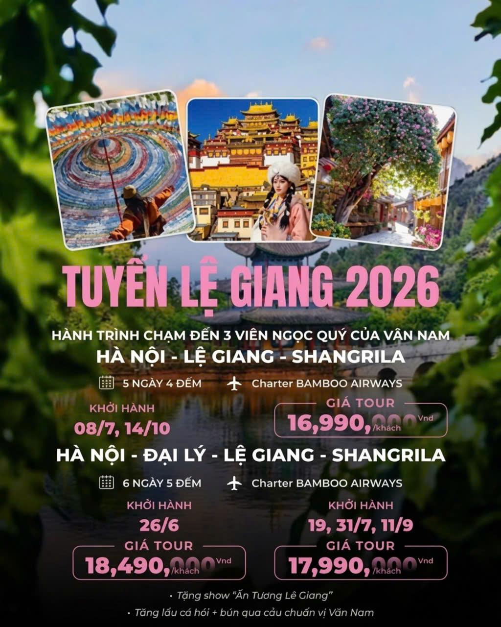 ✨ Hành Trình Chạm Đến 3 Viên Ngọc Quý Của Việt Nam & Shangrila Trong Tour Lệ Giang 2026 ❤️