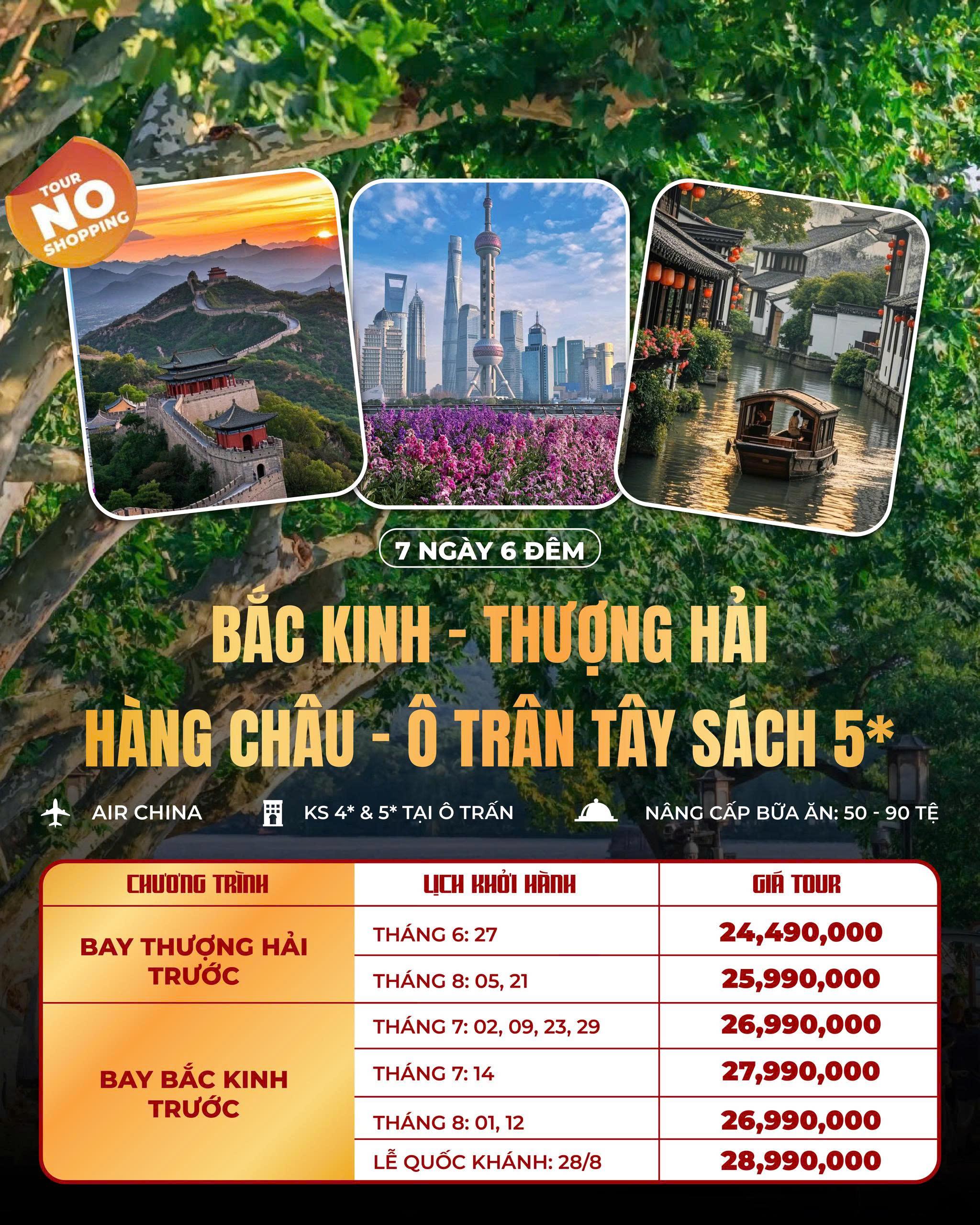🌏✨ Khám Phá Bắc Kinh – Thượng Hải: Hành Trình 7 Ngày 6 Đêm Đẳng Cấp 5 Sao Không Thể Bỏ Lỡ!