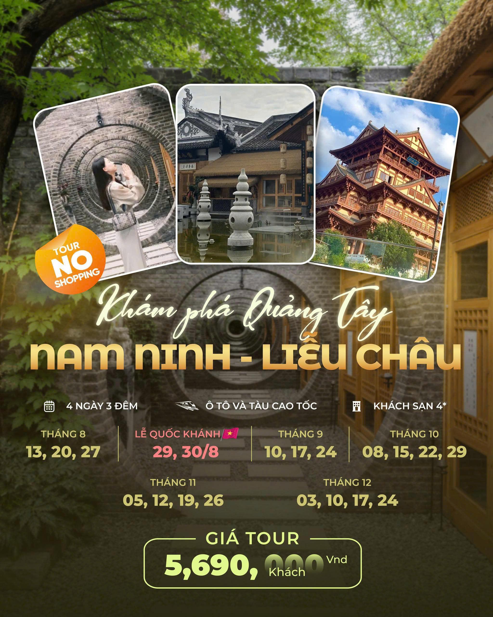 Khám Phá Quảng Tây – Nam Ninh – Liêu Châu 4 Ngày 3 Đêm 🚣♀️✈️