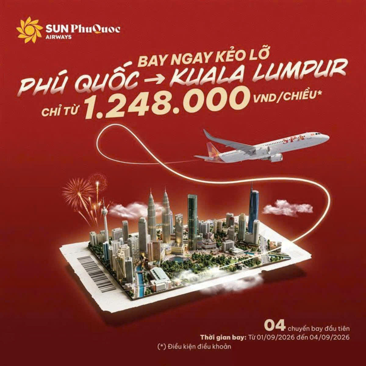 Khám phá Phù QuốC và Kuala Lumpur với Sun PhuQuoc Airways – Giá chỉ từ 1.248.000 VND/CHIẾU* 🛫️✈️